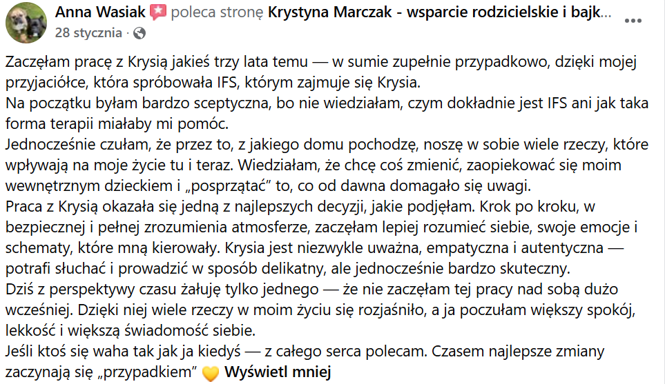 Opinia Anny o bezpiecznej i skutecznej pracy nad sobą