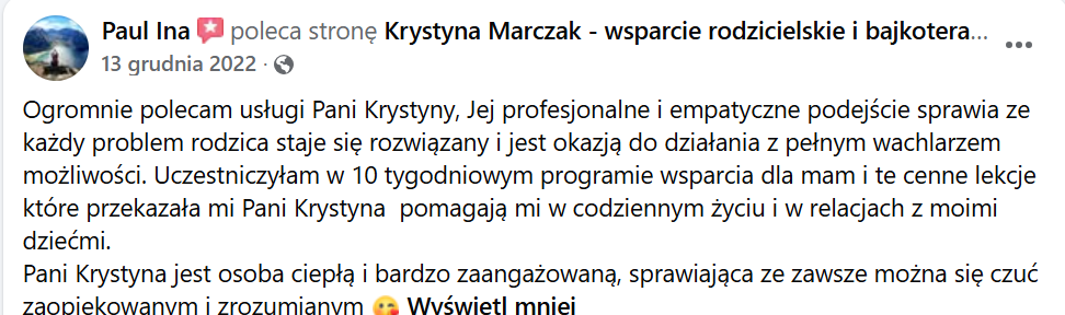 Opinia Pauliny o profesjonalnym i empatycznym wsparciu