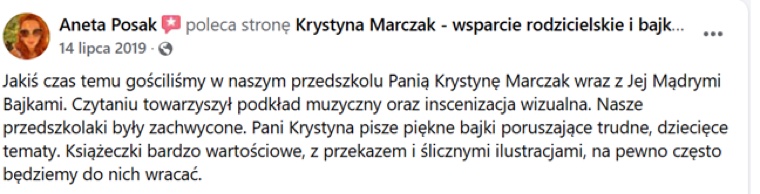 Opinia rodzica o serii Mądre Bajki Krystyny Marczak