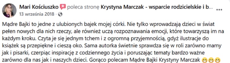 Opinia rodzica o serii Mądre Bajki Krystyny Marczak
