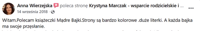 Opinia rodzica o serii Mądre Bajki Krystyny Marczak