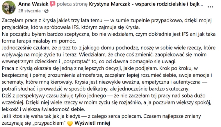 Opinia mamy o wsparciu Krystyny Marczak