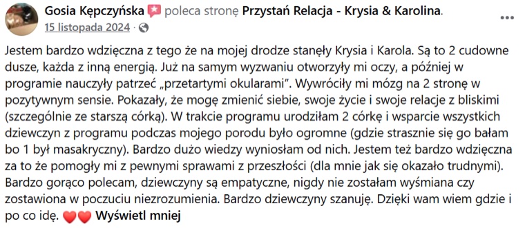 Opinia mamy o wsparciu Krystyny Marczak